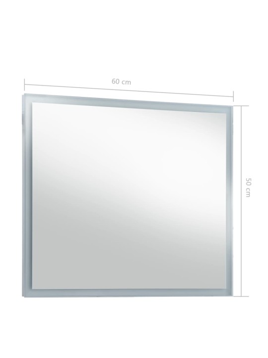 Sieninis vonios kambario veidrodis su LED, 60x50cm