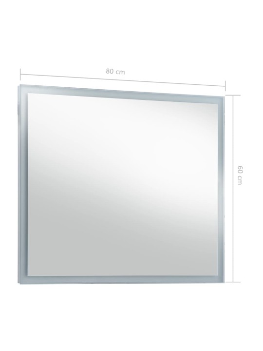 Sieninis vonios kambario veidrodis su LED, 80x60cm