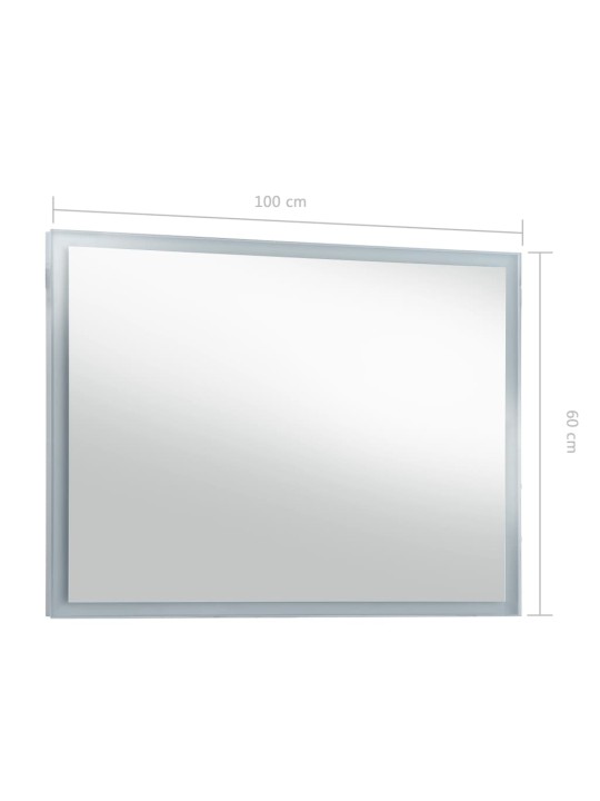 Sieninis vonios kambario veidrodis su LED, 100x60cm