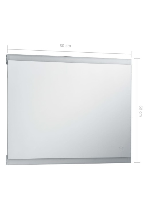 Sieninis vonios kambario veidrodis su LED ir jutikliu, 80x60cm
