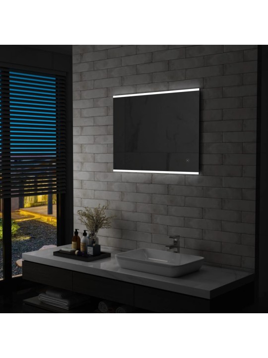 Sieninis vonios kambario veidrodis su LED ir jutikliu, 80x60cm