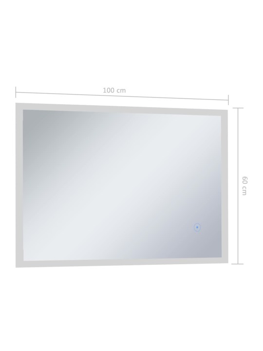 Sieninis vonios kambario veidrodis su LED ir jutikliu, 100x60cm