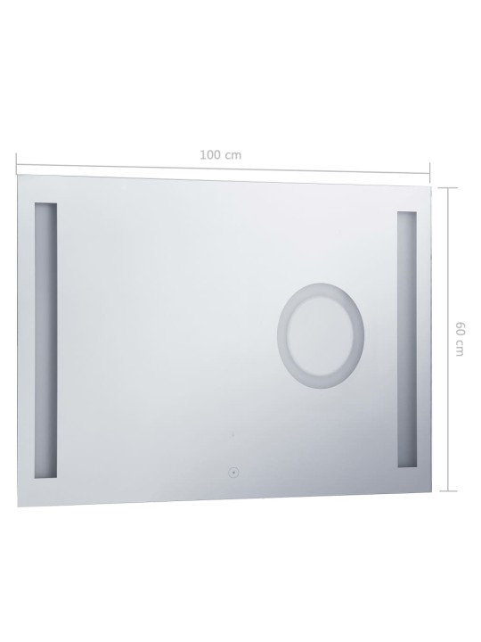 Sieninis vonios kambario veidrodis su LED ir jutikliu, 100x60cm