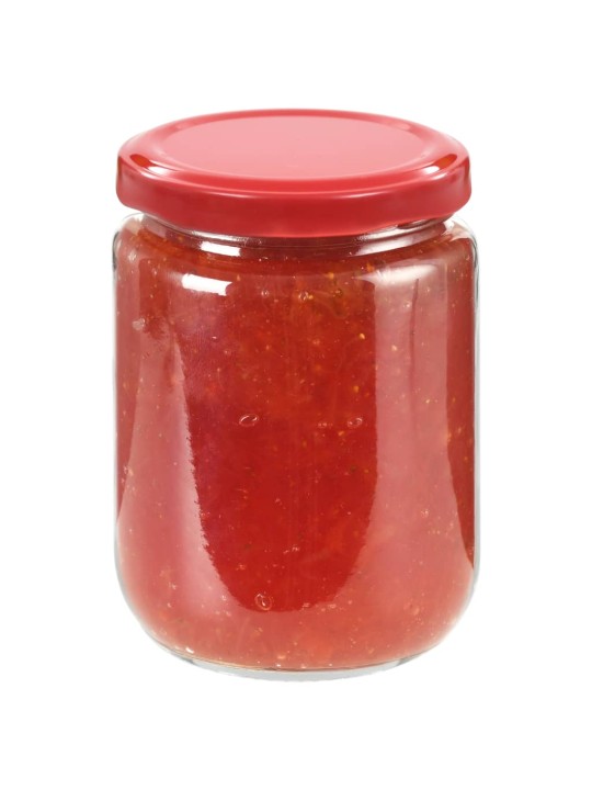 Stikl. stiklainiai uogienei su raud. sp. dangt., 48vnt., 230ml