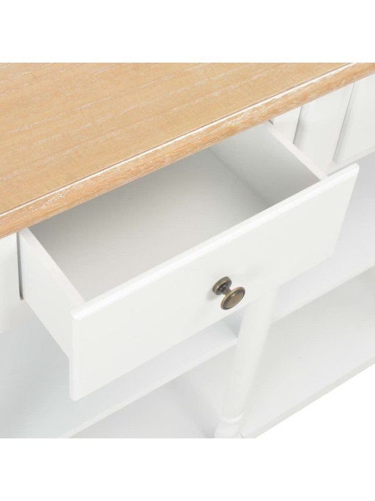Konsolinis staliukas, baltos spalvos, 120x30x76 cm, MDF