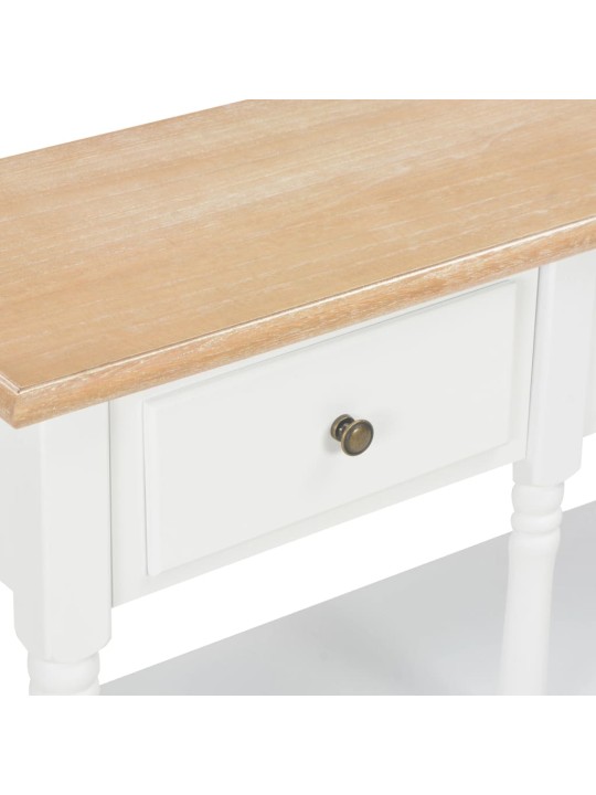 Konsolinis staliukas, baltos spalvos, 120x30x76 cm, MDF