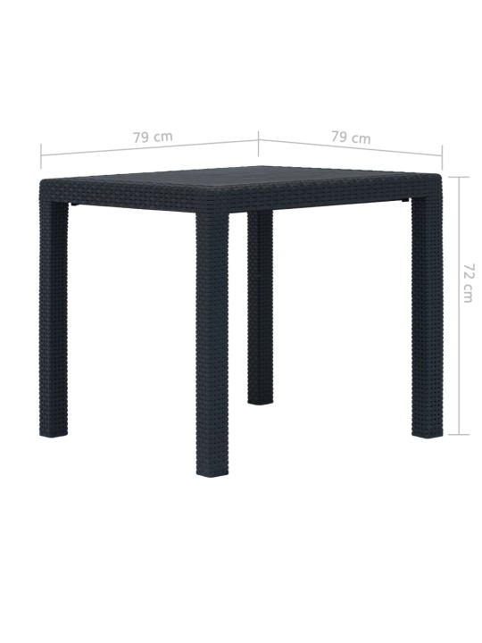 Lauko valg. baldų komplekt., 5d., antrac. sp., ratano imitacija