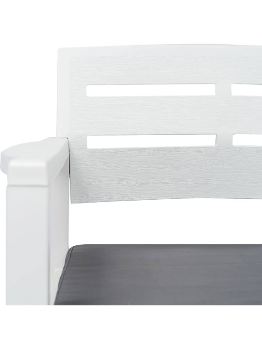 Lauko poilsio baldų komplektas, 4d., baltos sp., plastikas