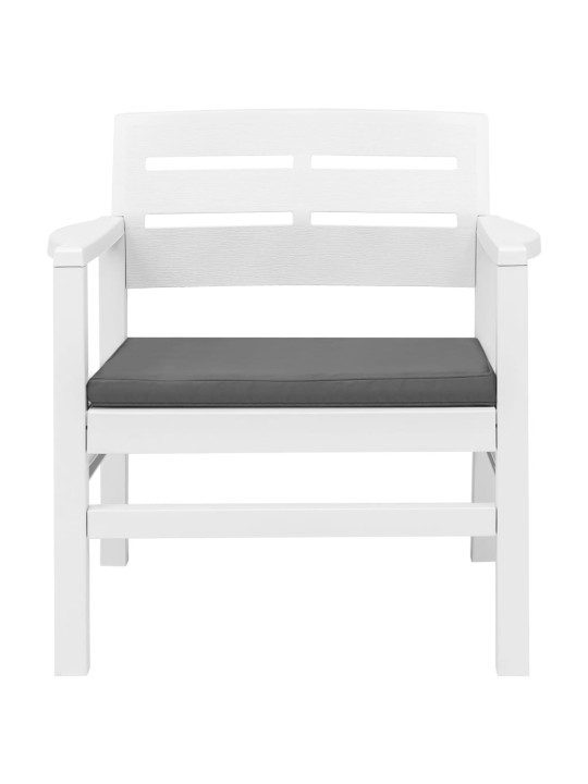 Lauko poilsio baldų komplektas, 4d., baltos sp., plastikas