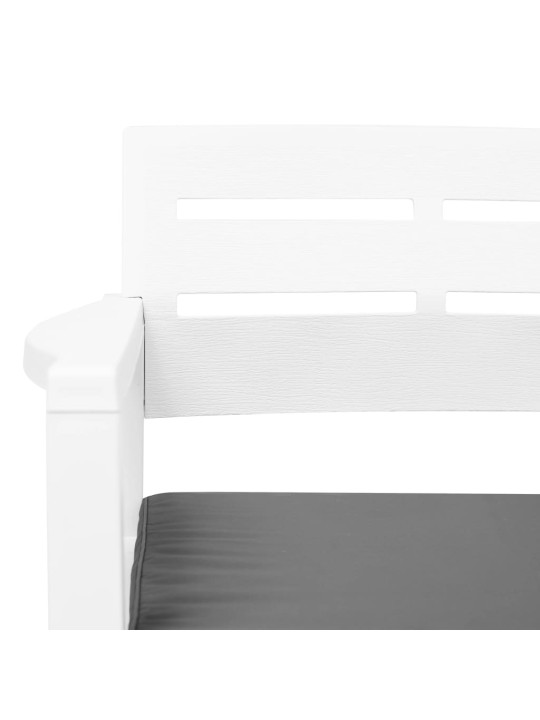 Lauko poilsio baldų komplektas, 4d., baltos sp., plastikas