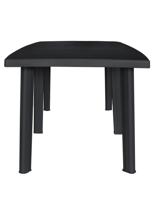 Lauko valgomojo baldų komplektas, 9d., antracito, plastikas