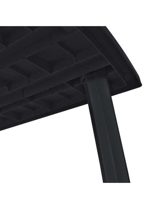Lauko valgomojo baldų komplektas, 11d., antrac. sp., plastikas