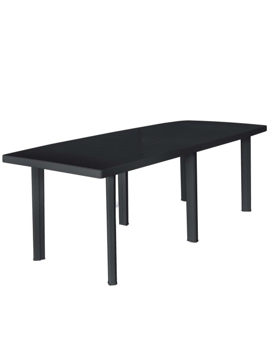 Lauko valgomojo baldų komplektas, 11d., antrac. sp., plastikas