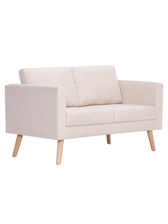 Dvivietė sofa, kreminės spalvos, audinys