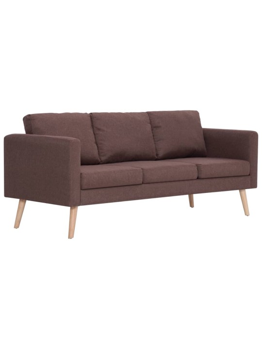Trivietė sofa, ruda, audinys