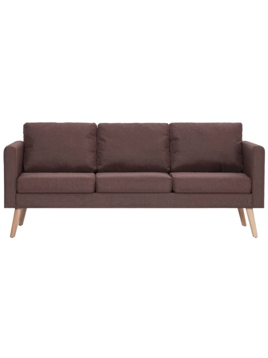 Trivietė sofa, ruda, audinys