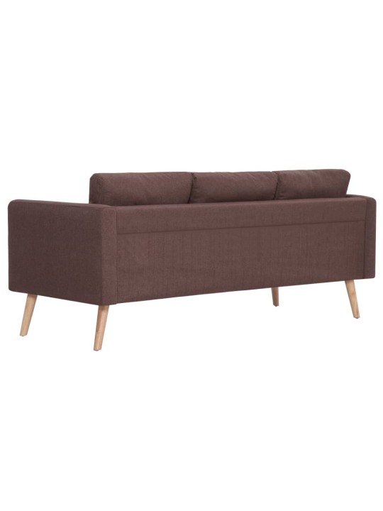 Trivietė sofa, ruda, audinys