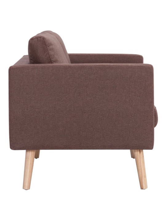 Trivietė sofa, ruda, audinys