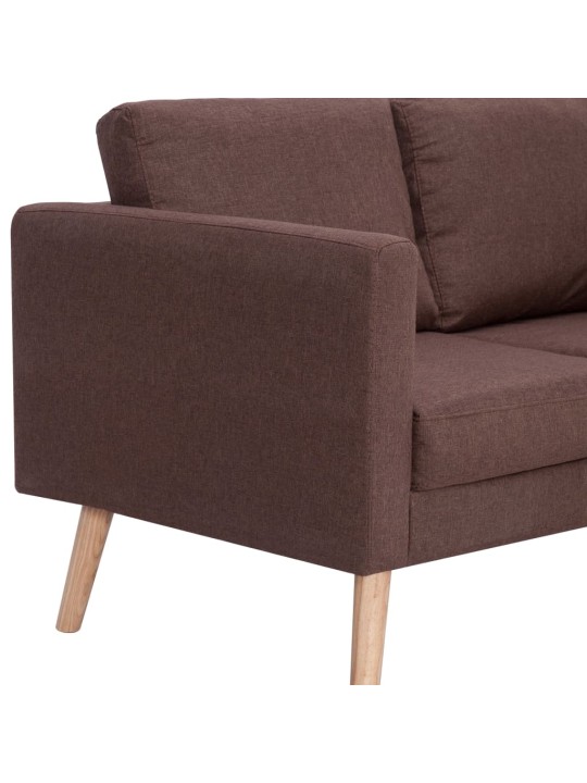Trivietė sofa, ruda, audinys