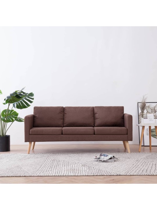 Trivietė sofa, ruda, audinys
