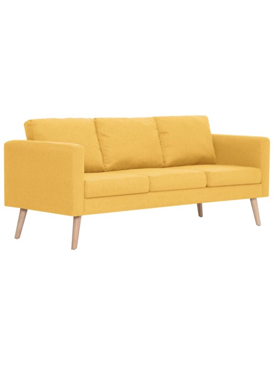 Trivietė sofa, geltona, audinys