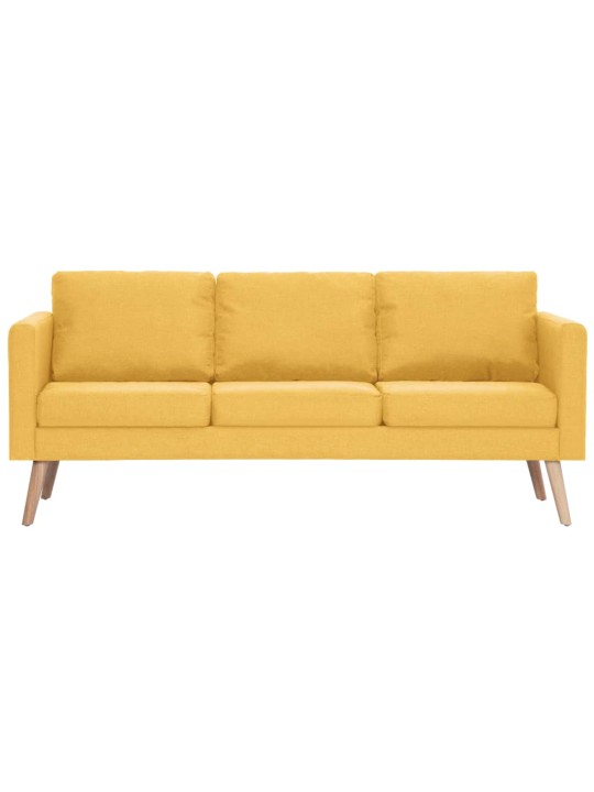 Trivietė sofa, geltona, audinys