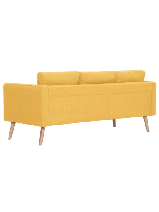Trivietė sofa, geltona, audinys
