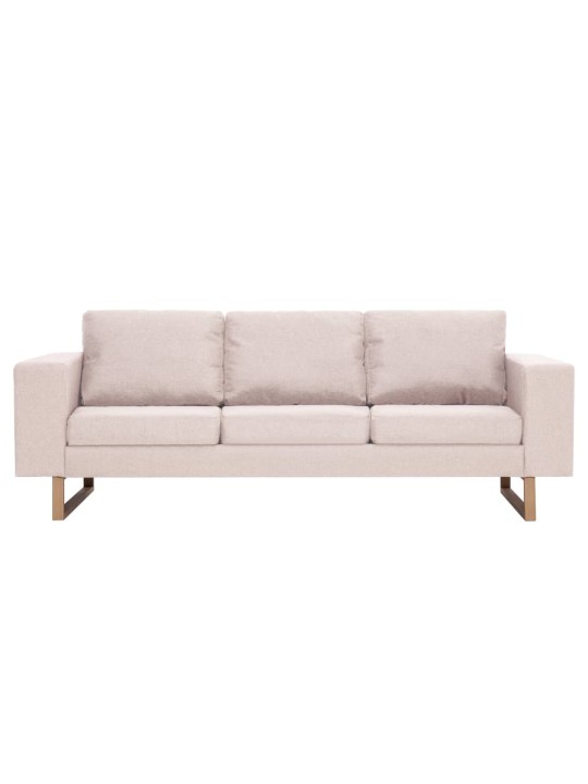 Trivietė sofa, kreminės spalvos, audinys