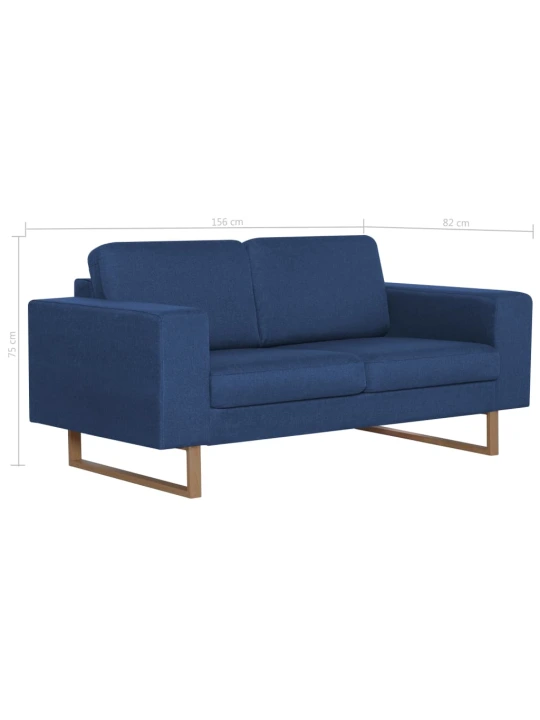 Dvivietė sofa, mėlyna, audinys