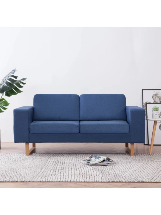 Dvivietė sofa, mėlyna, audinys