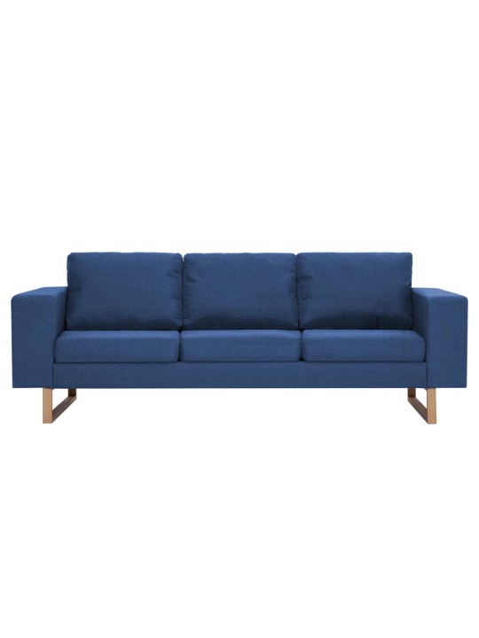 Trivietė sofa, mėlyna, audinys