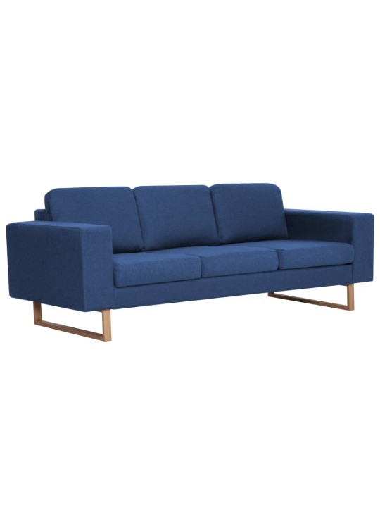 Trivietė sofa, mėlyna, audinys