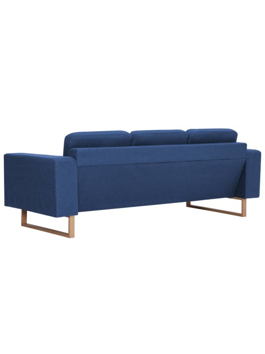 Trivietė sofa, mėlyna, audinys