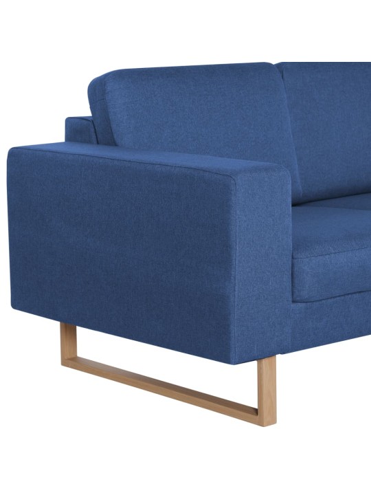 Trivietė sofa, mėlyna, audinys