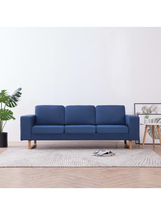 Trivietė sofa, mėlyna, audinys