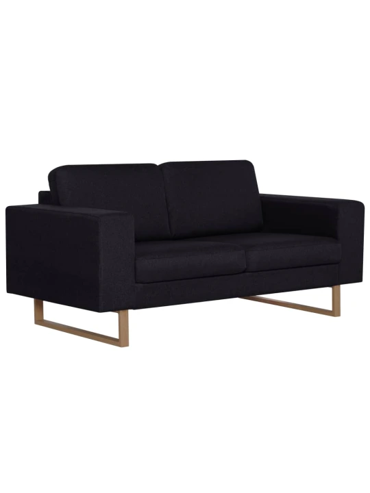 Dvivietė sofa, juoda, audinys