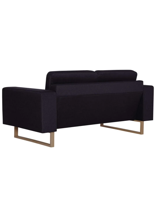 Dvivietė sofa, juoda, audinys