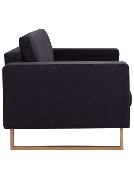 Dvivietė sofa, juoda, audinys