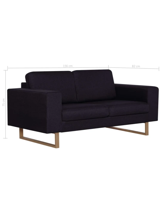 Dvivietė sofa, juoda, audinys