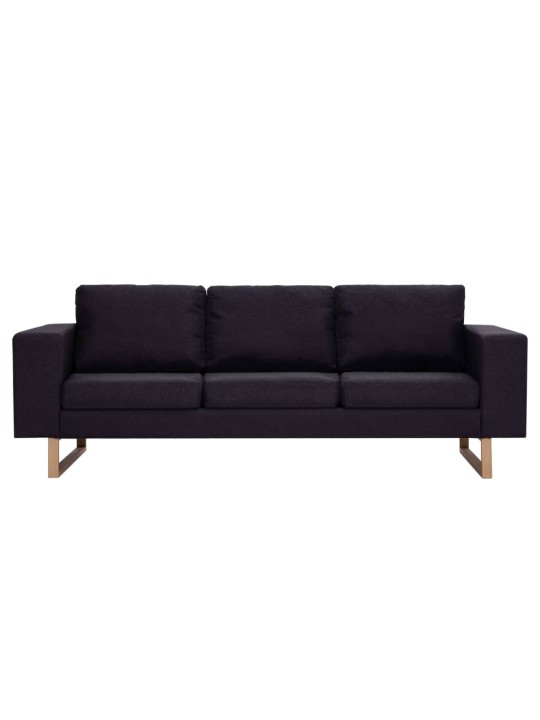 Trivietė sofa, juoda, audinys