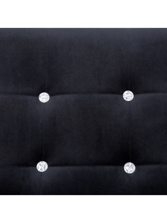 Dvivietė sofa su porankiais, juodos sp., chromas ir aksomas