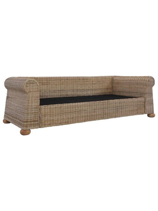 Trivietė sofa su pagalvėlėmis, natūralios spalvos, ratanas