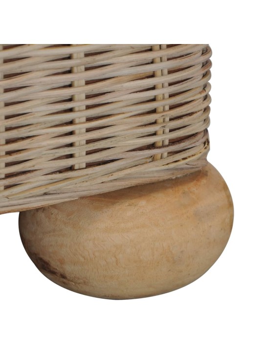Trivietė sofa su pagalvėlėmis, natūralios spalvos, ratanas