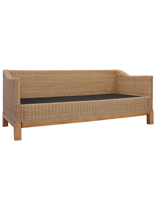 Trivietė sofa su pagalvėlėmis, natūralus ratanas