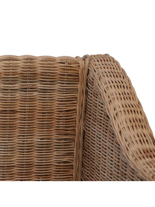 Trivietė sofa su pagalvėlėmis, natūralus ratanas