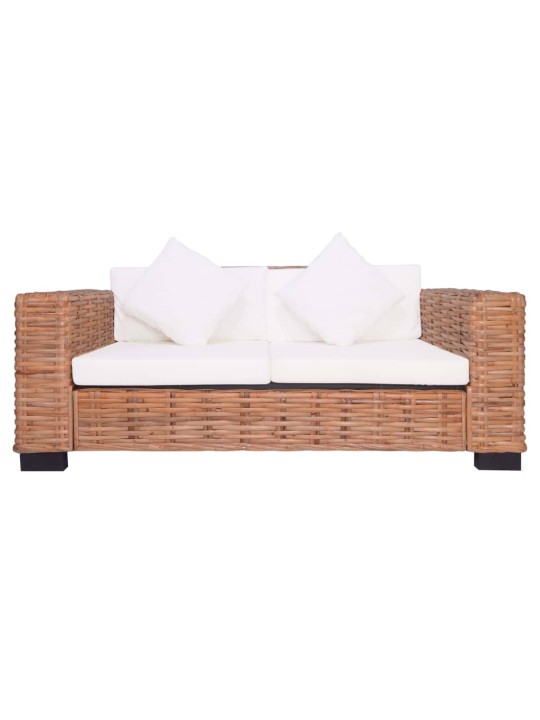 Dvivietė sodo sofa, natūralus ratanas