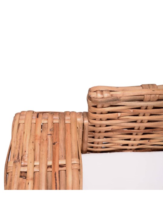 Dvivietė sodo sofa, natūralus ratanas
