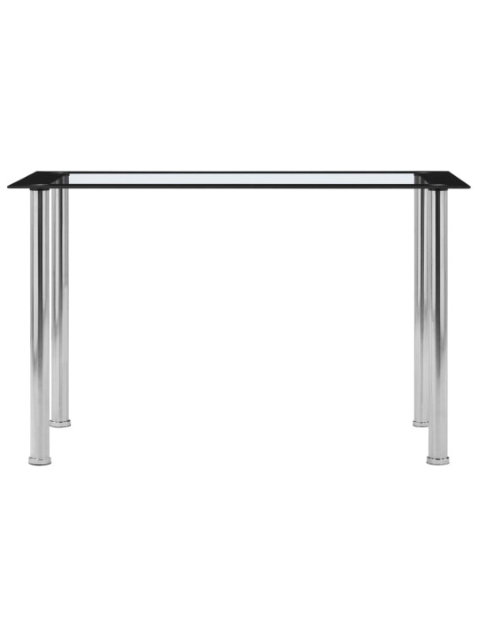 Valgomojo stalas, juodas ir skaidrus, 120x60x75cm, stiklas