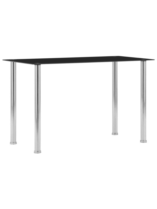 Valgomojo stalas, juodas, 120x60x75cm, grūdintas stiklas