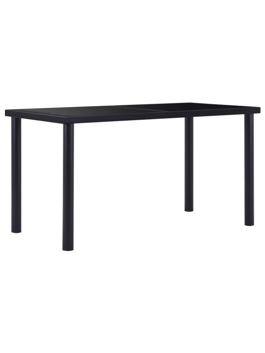 Valgomojo stalas, juodas, 140x70x75cm, grūdintas stiklas